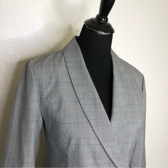 C/MEO Cooperative We Woke Up micro plaid ruffle double breast blazer Medium NWOT - Picture 5 of 16